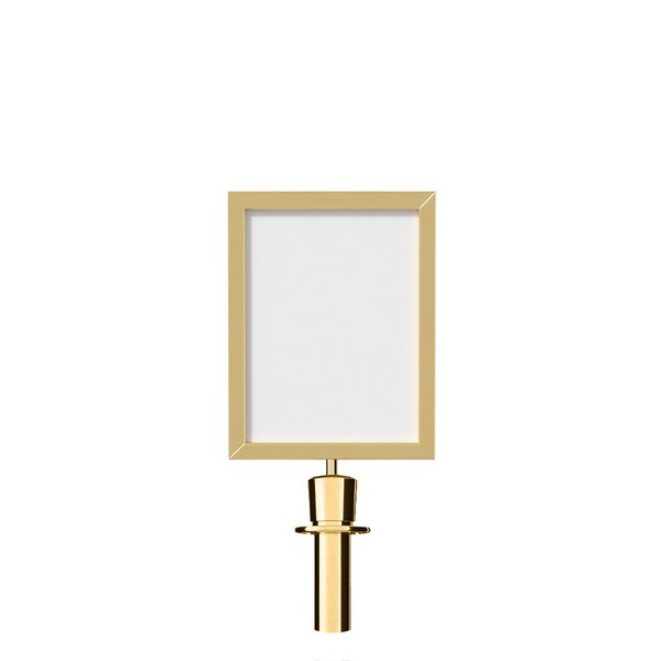 Montour Line Stanchion Post Top Sign Frame 11 x 14 in. V Polished Brass HDSF-1114-V-PB